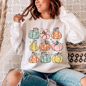 Retro Pumpkin PNG, Retro Fall png, Pumpkin Season png, Pumpkins & Daisies png, Fall Coquette png, Trendy Fall png image 4