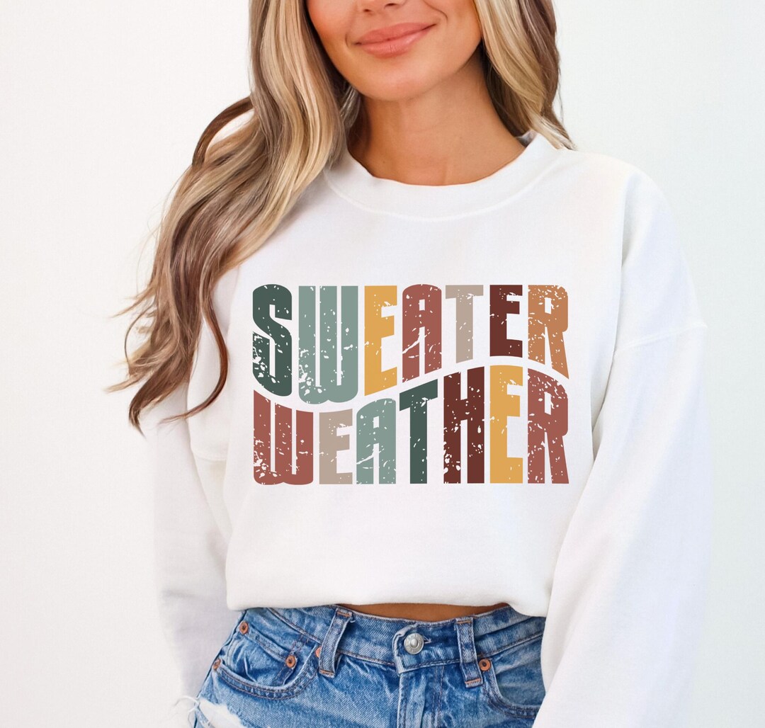 Sweater Weather PNG, Distressed Varsity Png, Fall Png, Distressed Fall ...