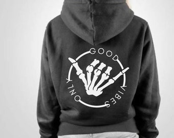 Good Vibes Only SVG PNG, Skeleton svg, Hippie svg, Motivational svg, Trendy svg, Hippie Vibes svg, Halloween svg