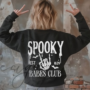 Spooky Babes Club SVG PNG, Skeleton Halloween svg, Spooky Season svg, Dark Humor Trendy svg, Halloween svg, Skeleton svg