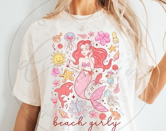 Beach Girly PNG, Retro Summer png, Coquette Summer png, Mermaid png, Sea Turtle png, Beach png, Summer png, Girly Summer png Salty png