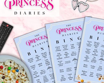 Princess Diaries BINGO | Instant Download | Movie Night | Genovia Bachelorette Party | Bridal Shower | Birthday Party