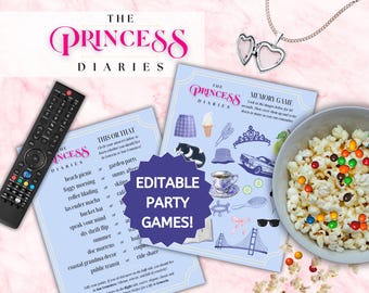 Princess Diaries Party Games | Genovia Bachelorette Birthday (Canva Template & Printable Download)