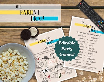 Parent Trap Party Games | Movie Night, Birthday (Canva Template & Digital Download)
