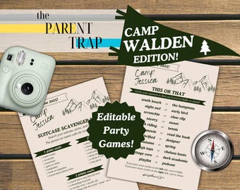 Parent Trap Party Games: Camp Walden | Birthday Bachelorette Weekend (Canva Template & Digital Download)