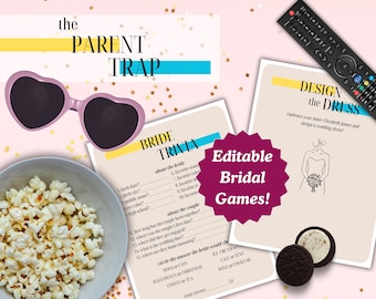 Parent Trap Bridal Shower Games | Editable Canva Template | Printable PDF & PNG Digital Download | Bachelorette Party | Movie Night