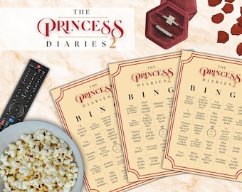 Princess Diaries 2 Bingo | Royal Engagement Movie Night (Digital Download)