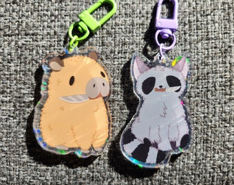 Raccoon & Capybara | Keychain