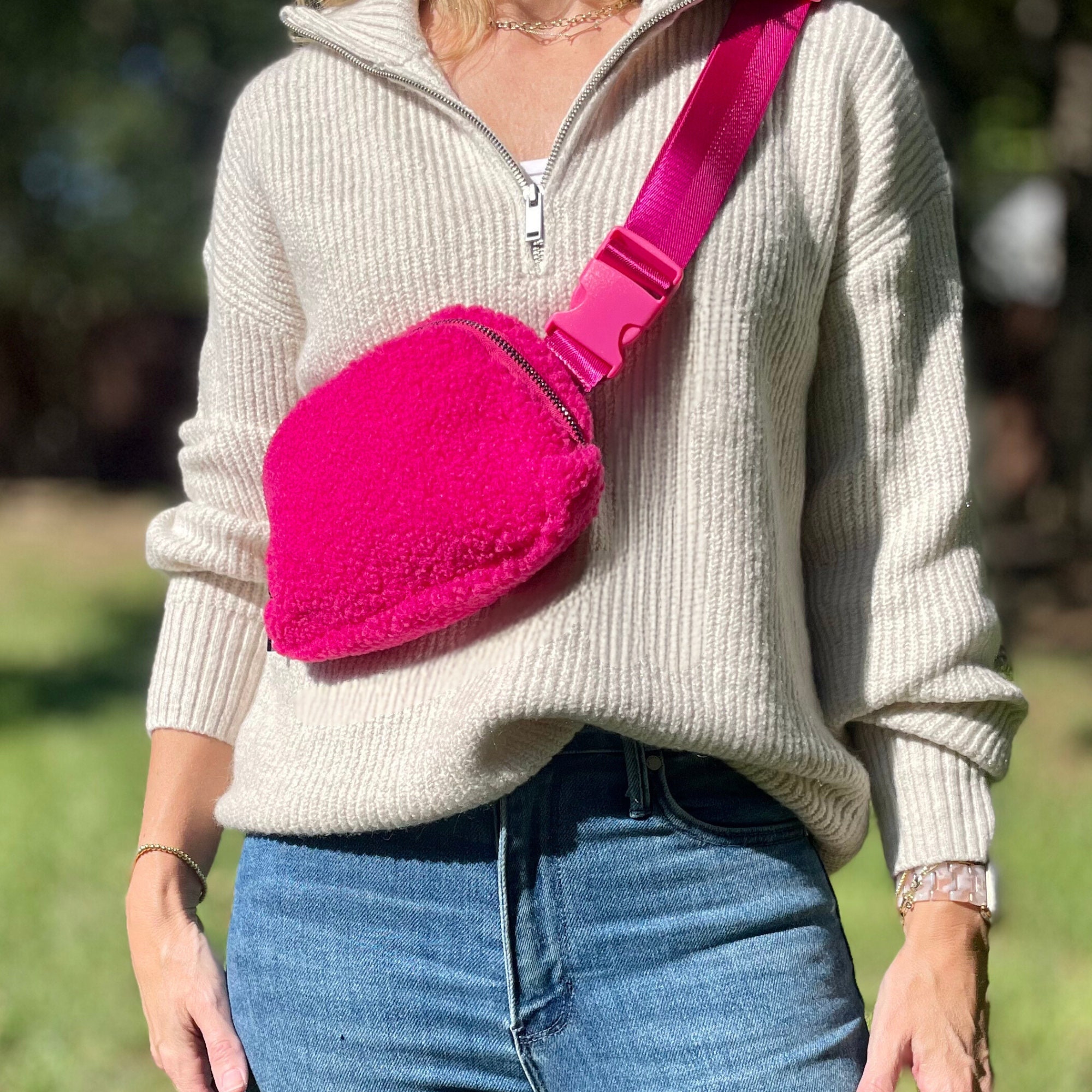 ★TOUT Y EST★ Cream Vegan Sherpa Rope Crossbody 1334E979 13 Girl - Bags • Bonpoint