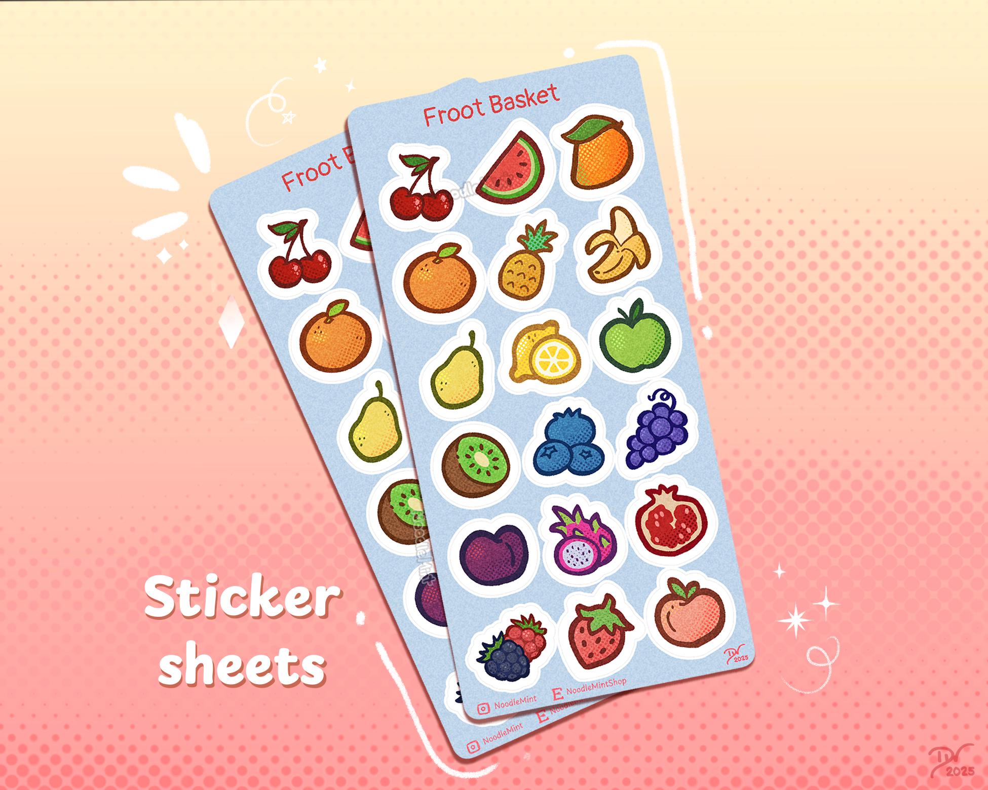 Froot Basket: Fruit Sticker Sheet for Stationery - Etsy