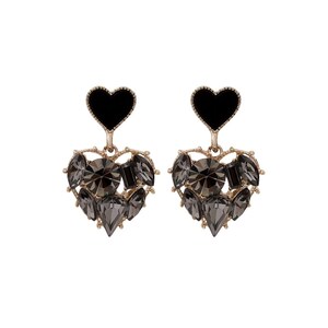 Black Heart Drop Earrings