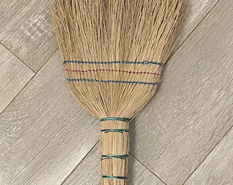 Handmade Straw Broom, Hand Broom, Primitive Broom, Rustic Cleaning Tool for Home, Natural Straw Floor Sweeper, Daily Use, Host Gift