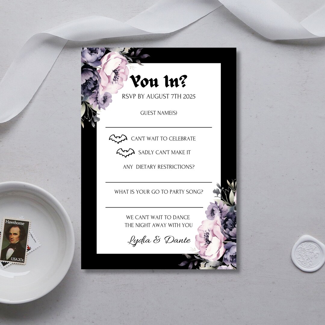 Wedding Rsvp With Song Request Song Request &amp; Rsvp Card - Etsy