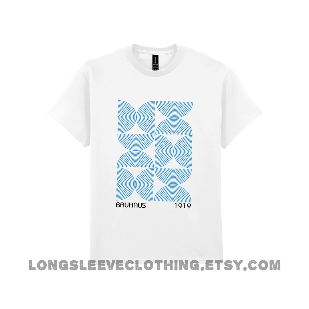 Bauhaus Blue Semi-circles Printed Unisex T-shirt, Vintage Art - Etsy