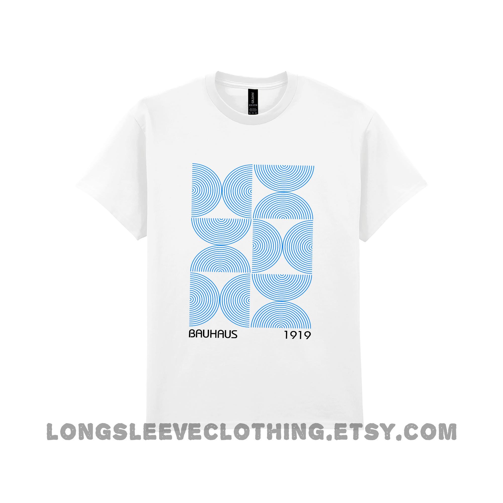 Bauhaus Blue Semi-circles Printed Unisex T-shirt, Vintage Art - Etsy