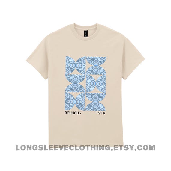 Bauhaus Blue Semi-circles Printed Unisex T-shirt, Vintage Art - Etsy
