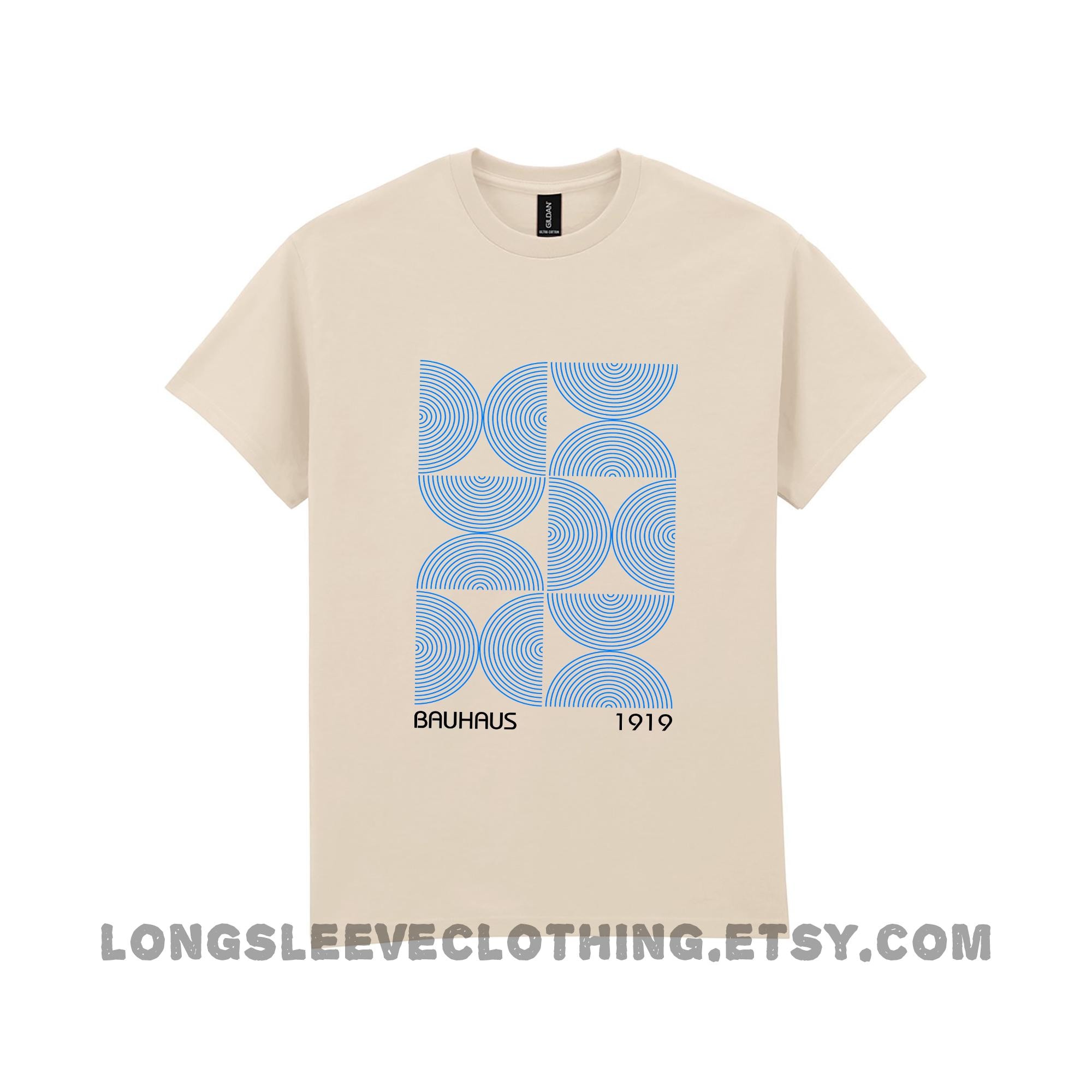 Bauhaus Blue Semi-circles Printed Unisex T-shirt, Vintage Art - Etsy