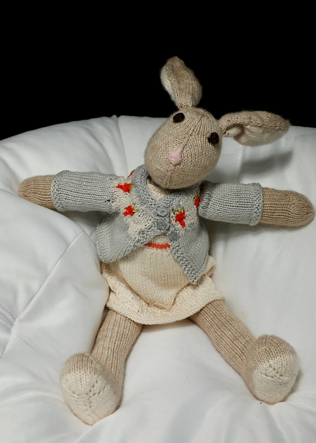 Hand Knitted Rabbit - Etsy