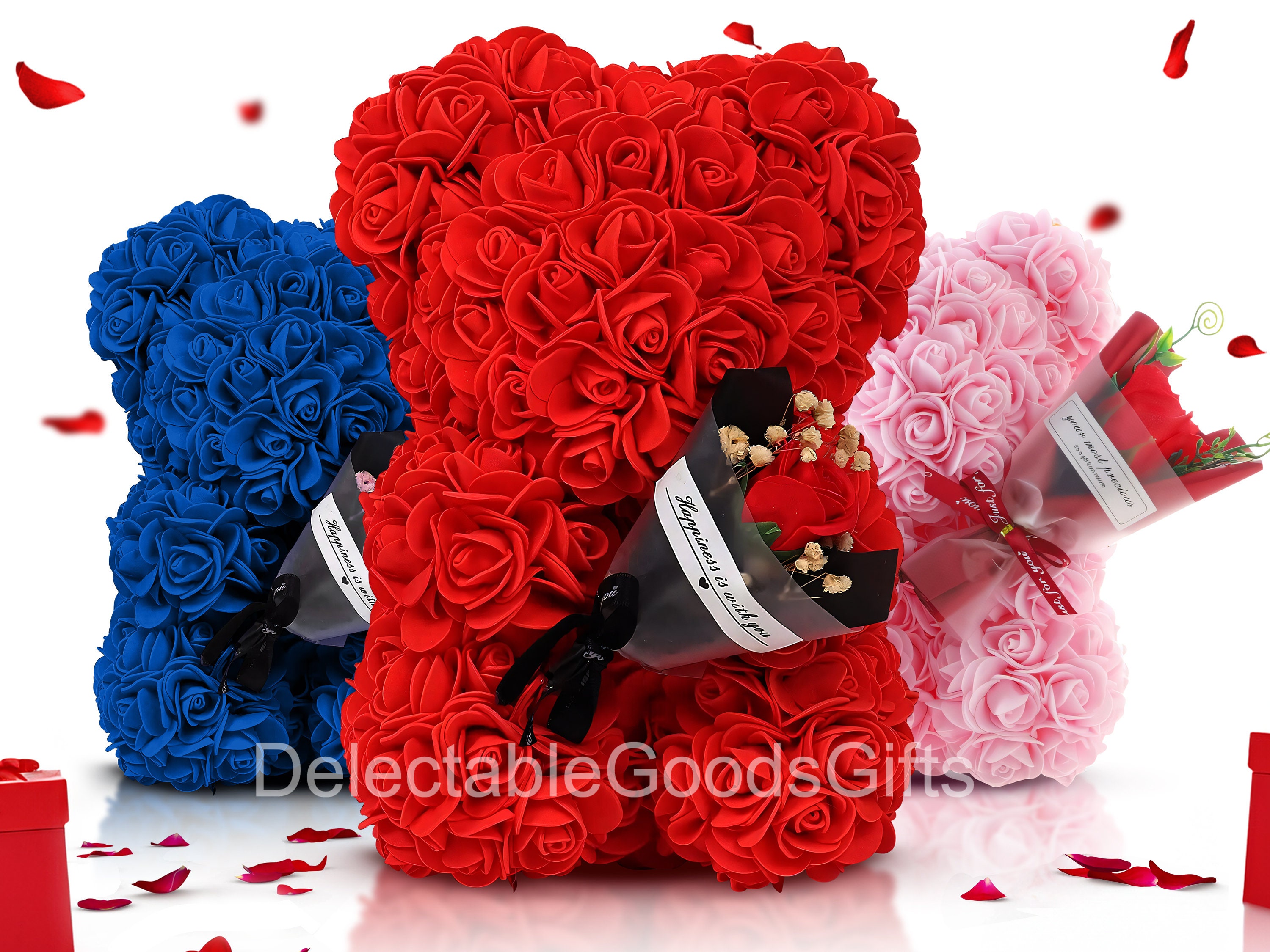 Faux roses on sale teddy bear