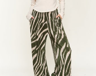 Zebra Print Knit Pants