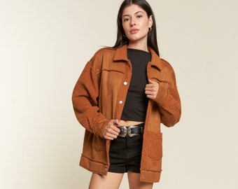 Faux Fur & Suede Jacket