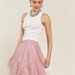 Polka Dot Mesh Layered Long Skirt