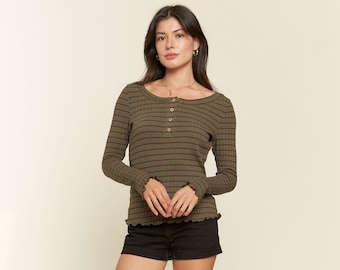 Striped Henley Top