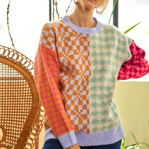 Patchwork Oversized Sweater image 2