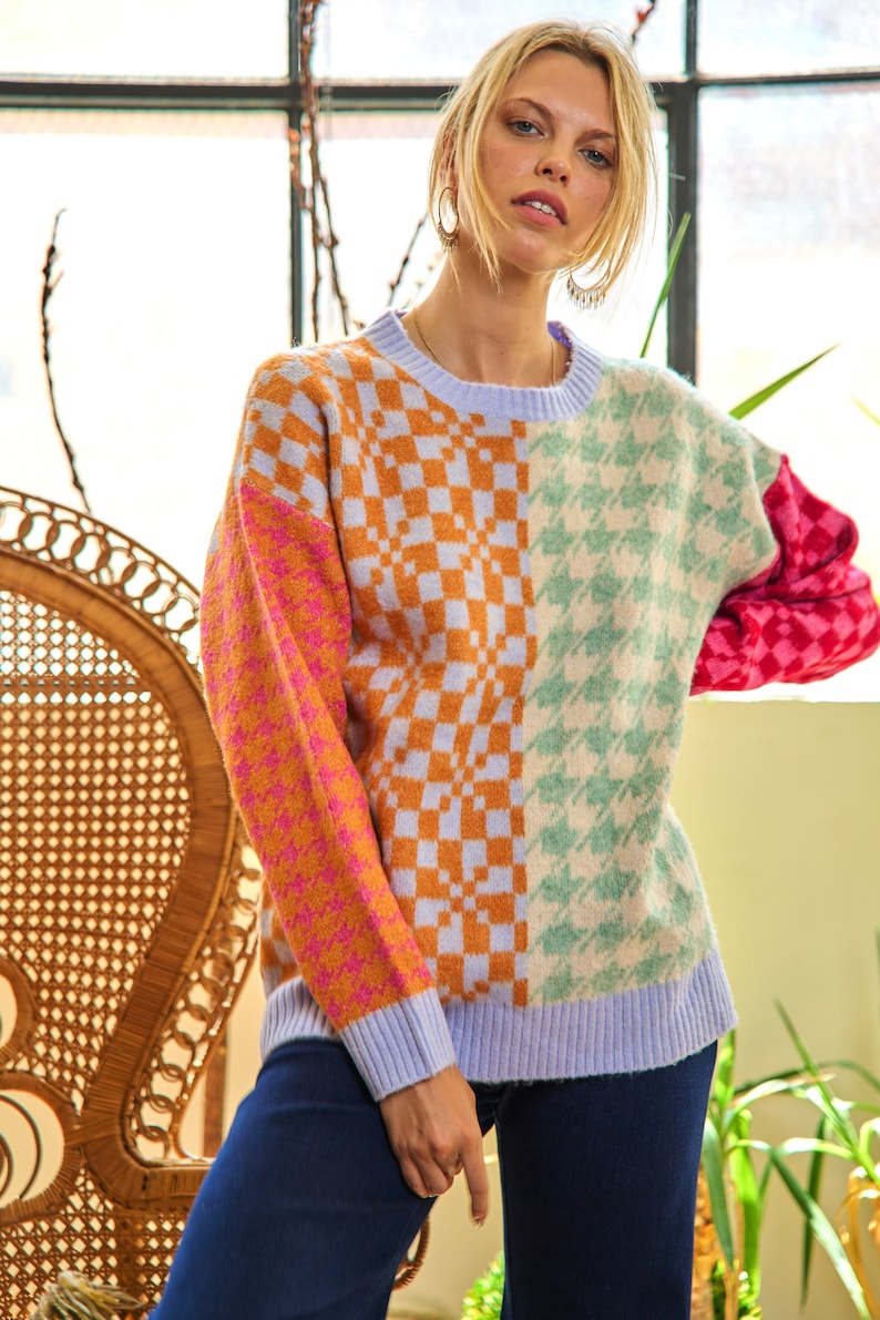 Patchwork Oversized Sweater image 2