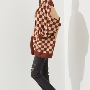 Checkered Oversized Cardigan image 4