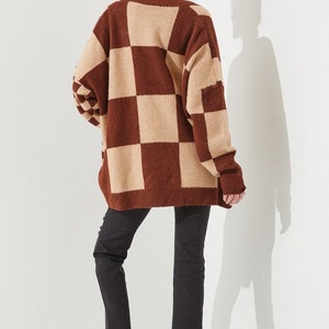 Checkered Oversized Cardigan image 3