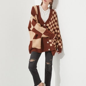 Checkered Oversized Cardigan image 6