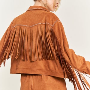 SUEDE VEST WITH STUDDED FRINGE