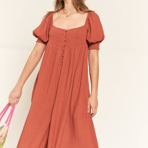 Smocked Neck Wide Leg Jumpsuit image 8