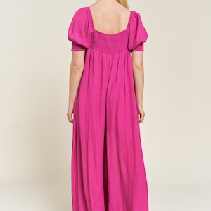 Smocked Neck Wide Leg Jumpsuit image 7