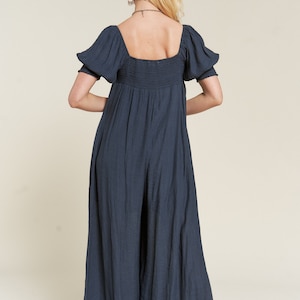 Smocked Neck Wide Leg Jumpsuit image 4