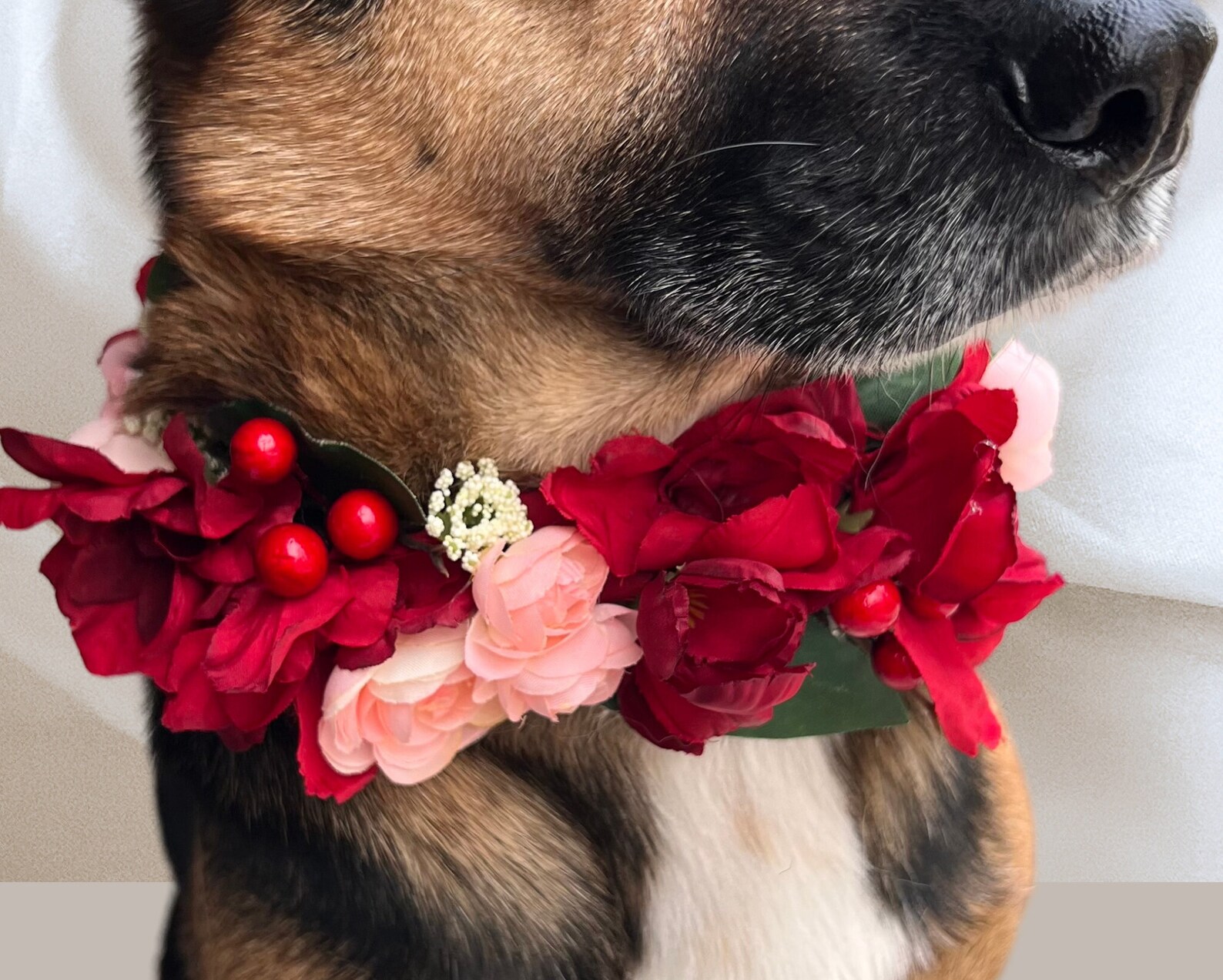 Flower Dog Collar Wedding Flower Wreath Silk Flower Crown Etsy