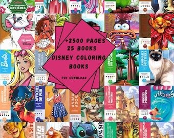 Disney Coloring Books Bundle, 2500+ Pages (Printable PDF Download)