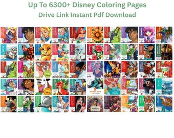50 Disney Coloring Books, 6300+ Pages, Kids & Adults (Printable PDF)