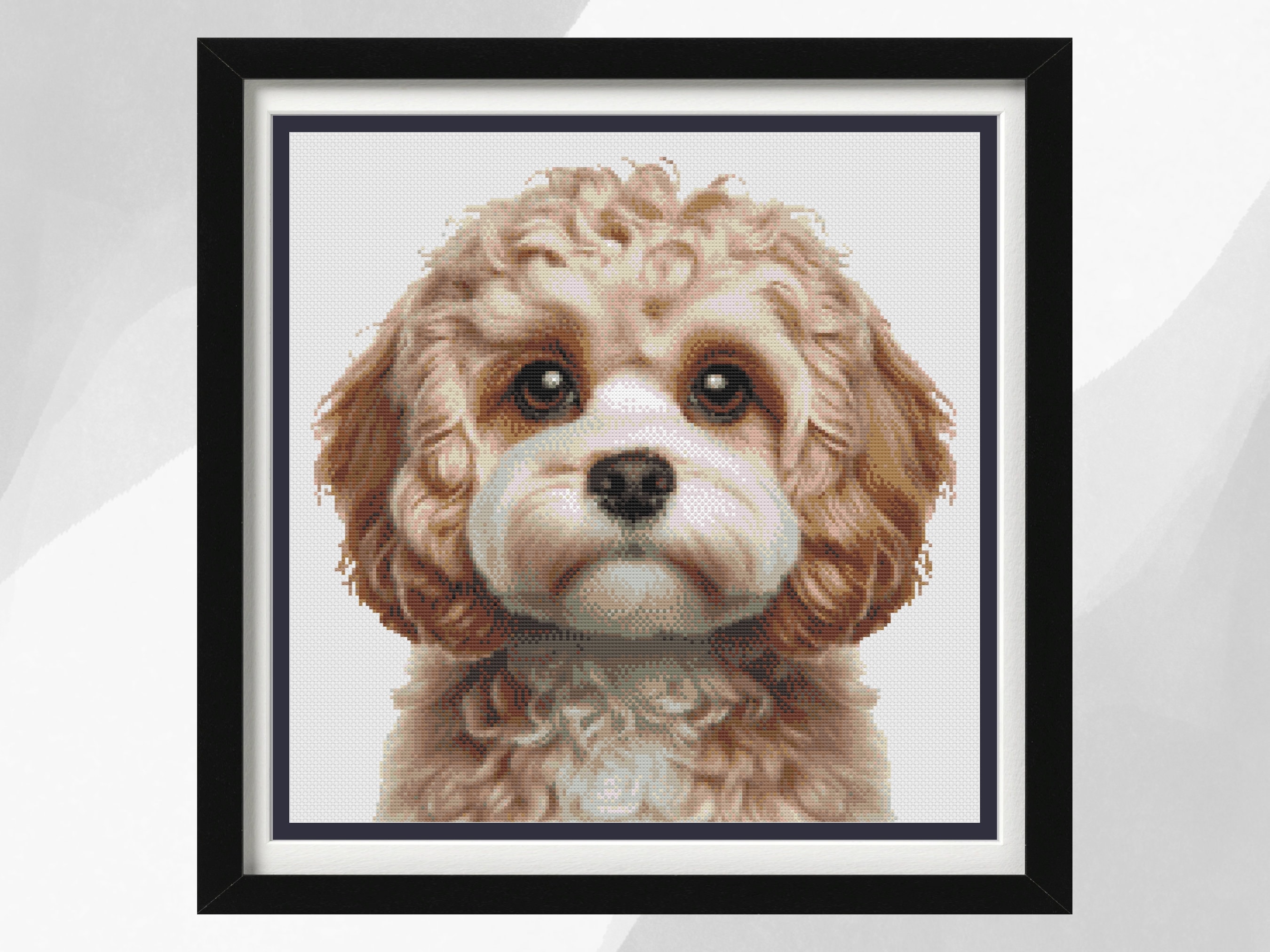 Cavapoo Cross Stitch Pattern, Dog Portrait Design, Instant PDF Download ...