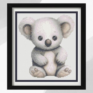 Koala Cross Stitch Pattern, Baby Koala, Baby Animals Collection, Instant PDF Download, Baby Koala Design, Personal Gift Idea, Nursery Decor
