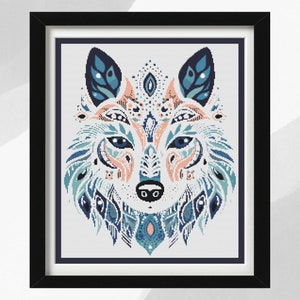Wolf Cross Stitch Pattern, Instant PDF Download, Animal Cross Stitch Pattern, Wolf Design, Spirit Animal Patterns, Personal Gift Ideas.
