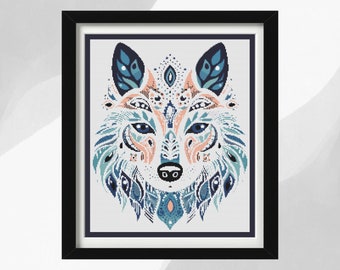 Wolf Cross Stitch Pattern, Instant PDF Download, Animal Cross Stitch Pattern, Wolf Design, Spirit Animal Patterns, Personal Gift Ideas.