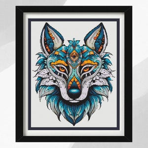 Wolf Cross Stitch Pattern, Instant PDF Download, Animal Cross Stitch Pattern, Wolf Design, Spirit Animal Patterns, Great Gift Ideas.
