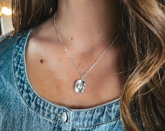 Silver Cowboy Hat Necklace