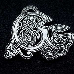 Book Of Kells Insular Drache Brosche aus Silber