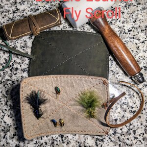 Fliegenfischen Brieftasche - Handgefertigt - Personalisierung - Handmade In New Hampshire - Fliegenrolle - Büffelleder - Fliegenfischen - Eisfischen
