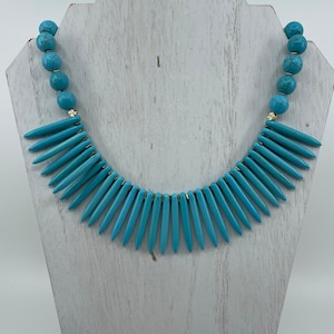 Turquoise Howlite Statement Necklace