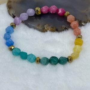 Rainbow Dyed Quartz Bracelet