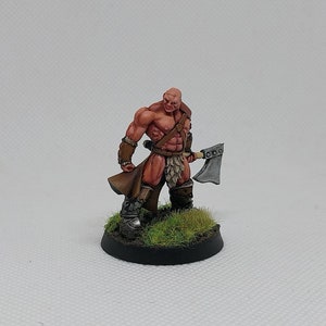 Dungeons and Dragons (DnD) 28mm miniature: Human Barbarian also for Pathfinder and other role-playing games(RPG)